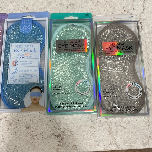 Spa Eye Mask Gel Beads HOT & COLD Super Soft Plush backing adjustable band sleep - Picture 8 of 8